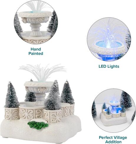 تماثيل الإكسسوارات عيد الميلاد Fountup Fountain | CHRESSICH Village House Collection for Decorations and Gift | متعدد الألوان مع مصابيح LED in Kuwait