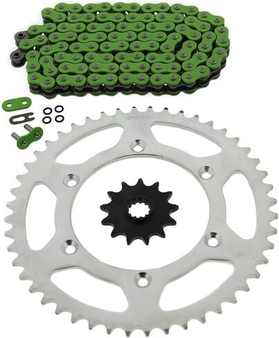 أجزاء محرك الدراجات النارية والدراجات البخارية لعام 2003 لـ Kawasaki KLX400 KLX 400 Green O Ring Chain و Sprocket 13/48 114L Mod-TZ34-S9914 in Saudi Arabia