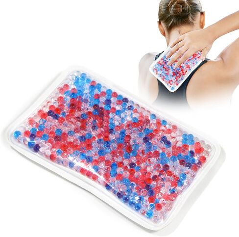 Gel Beads Ice Pack Ice Bag with Strap-1 Pack Reusable Hot & Cold Pack Compress for Knee, Shoulder, Foot, Back, Ankle, Neck, Hip, Elbow, Wisdom Tooth-7.76''x4.93''(Blue) in Saudi Arabia