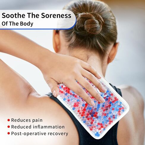 Gel Beads Ice Pack Ice Bag with Strap-1 Pack Reusable Hot & Cold Pack Compress for Knee, Shoulder, Foot, Back, Ankle, Neck, Hip, Elbow, Wisdom Tooth-7.76''x4.93''(Blue) in Saudi Arabia