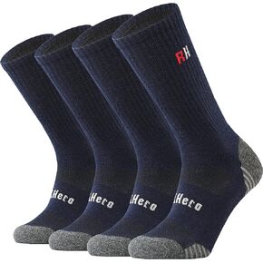 Men's Merino Wool Cushion Crew Socks for Outdoor Hiking Trekking Hike Soft Cozy Thermal Fit Moisture Control