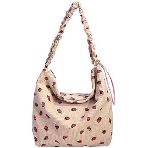 Strawberry Shoulder Bag for Women Cute Tote Purse Messenger Bag Large Capacity Tote Handbag Strawberry Purse Satchel