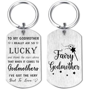 Godmother Chrismtas Gifts from Godchild, Fairy Godmother Keychain for Women, Personalized Mother's Day Present for Funny Godmother