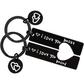 Vadaka Valentine's Day Keychain I Love You Couple Keychain Set for Boyfriend Girlfriend Couple Jewelry Gift for Husband Wife Family Keychain Anniversary Birthday Gifts His and Hers Gift Keychain