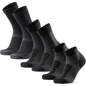 DANISH ENDURANCE 3 Pack Mixed Outdoor Hiking Socks, Merino Wool, Women & Men