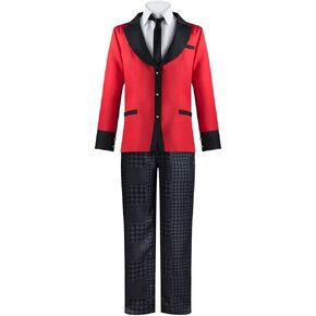 Japanese Anime Kakegurui Suzui Ryota Cosplay Costume Men Boy Red School Uniform Pants Halloween Outfits