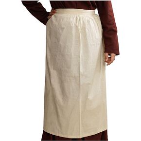 Mythrojan Medieval Ecru Apron: Ideal for Cooking Baking, Renaissance Fair, Reenactment, LARP, Cosplay Performance, Maid Costume, Retro Waist Aprons for Women, Girls, Waitress