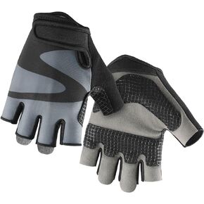 قفازات ركوب الدراجات من OZERO للرجال: قفازات جل قابلة للتنفس لركوب الدراجات على الطرق الجبلية، قفاز دراجة مضاد للانزلاق للياقة البدنية وصالة الألعاب الرياضية والتدريب والرياضات الخارجية باللون الرمادي in Kuwait