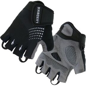 LuxoBike Cycling Gloves Mens Road Bike Gloves for Men-[5MM Gel Pad] Specialized Biking Gloves-[Ultra Breathable] Half Finger Road Bike Bicycle Gloves-[Silicone Antislip] for Cycling