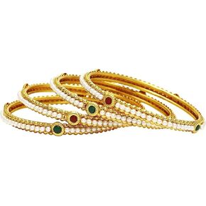 Crunchy Fashion Ethnic Traditional Bollywood Fashion Jewelry Gold Tone Polki Indian Partywear Bangles for Women