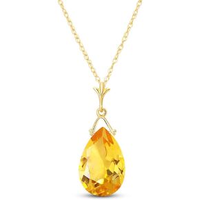 Galaxy Gold GG 5.1 Carat 14k Solid Gold Necklace with Natural Briolette Citrine
