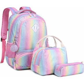 Meisohua School Backpacks Girls Unicorn Backpack with Lunch Bag and Pencil Case Kids 3 in 1 Bookbags School Bag Set in Kuwait