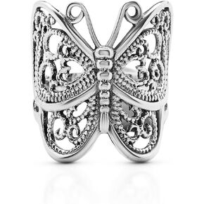 Butterfly Ring- 925 Sterling Silver - Ethnic Boho Chic Hand Made Jewelry - Fashionable and Stylish for Girls and Women -US Size 6-10
