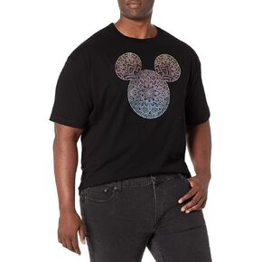 Disney Big & Tall Classic Mickey Mandala Fill Men's Tops Short Sleeve Tee Shirt