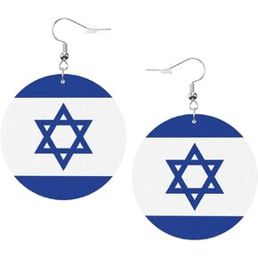 Usa Flag Pennsylvania Faux Leather Earrings For Women Girls Lightweight Round Dangle Earrings Gift
