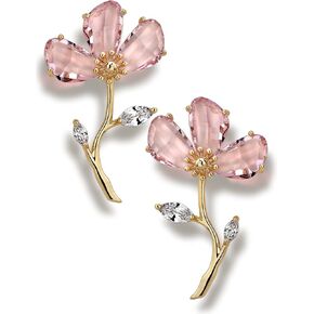 Women's Created Crystal Clear Flower Statement Drop Dangle Earrings