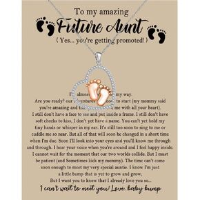 BNQL New Auntie Gifts Necklace Future Aunt Necklace Auntie Jewelry Gifts for New Aunt First Time Aunt Gifts