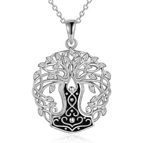 YAFEINI Good Luck Celtic Knot Viking Pendant Necklace for Womens Polished 925 Sterling Silver Amulet Protection Viking Triskele Jewelry…
