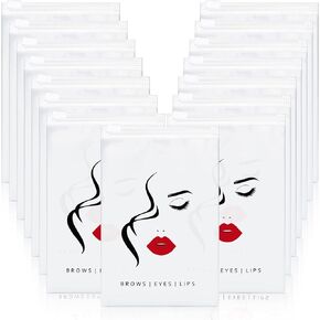 Shappy 100 Pieces Eyebrow Microblading Aftercare Bags 4 x 6 Inches Eyelash Makeup Bags Empty Mini Cosmetic Bags Lipstick Travel Pouch Reusable Lash Storage Case for Eyelash Lipstick Eyebrow