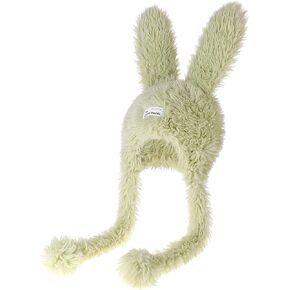 Faux Fur Bunny Beanie Hats for Women Cute Rabbit Beanie Winter Cap Mom Kids Warm Skull Cap Y2K Slouchy Hat
