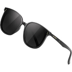 ATTCL Unisex Fashion Oversized Sunglasses for Women Round Mirrored UV400 Protection