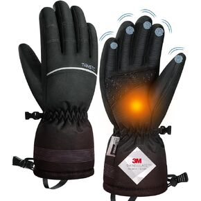 TANSTC Winter Gloves Men Women Waterproof Touchscreen Ski Gloves, 3M Thinsulate Thermal Snow Gloves with Windproof Cuff, Cold Weather Gloves for Cycling, Running, Hiking, Snowboarding, Skiing
