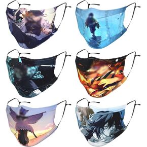 6 قطع قناع وجه قابل للغسل مع أقراط قابلة للتعديل وشاح رأس بالاكلافا كمامة للجنسين in Kuwait