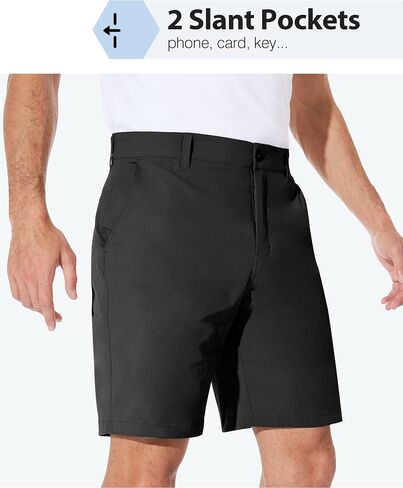 PULI Men's Golf Shorts Dress Flat Front Hybrid 7 Inch Stretch Lightweight Quick Dry Chino Casual with Pockets in Kuwait