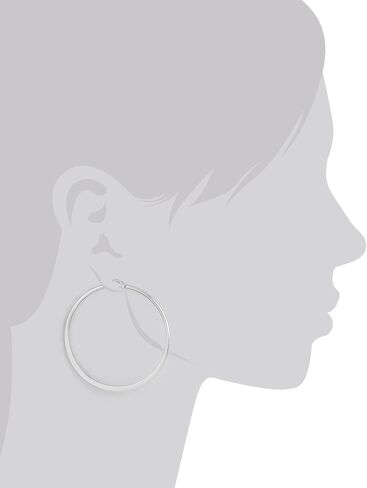 Amazon Essentials Stainless Steel Flattened Hoop Earrings (50mm) in Saudi Arabia