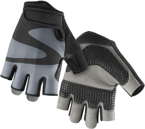 قفازات ركوب الدراجات من OZERO للرجال: قفازات جل قابلة للتنفس لركوب الدراجات على الطرق الجبلية، قفاز دراجة مضاد للانزلاق للياقة البدنية وصالة الألعاب الرياضية والتدريب والرياضات الخارجية باللون الرمادي in Kuwait