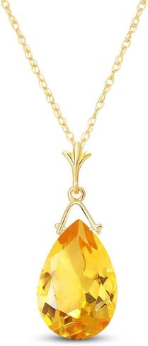 Galaxy Gold GG 5.1 Carat 14k Solid Gold Necklace with Natural Briolette Citrine in Saudi Arabia