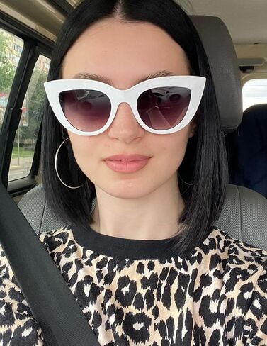 نظارة شمسية Armear Women Retro Cateye بإطار سميك عصري وعدسات غير مستقطبة in Kuwait