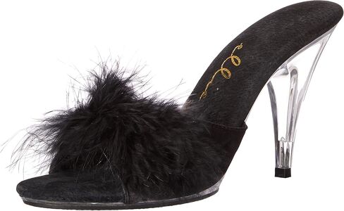 Ellie Shoes 4" Heel Maribou Slippers in Saudi Arabia