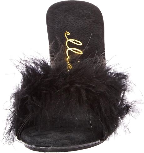 Ellie Shoes 4" Heel Maribou Slippers in Saudi Arabia