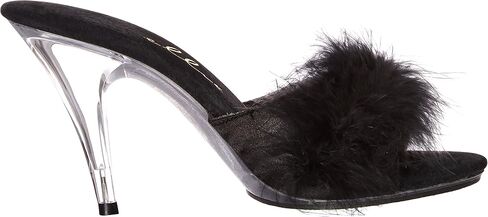 Ellie Shoes 4" Heel Maribou Slippers in Saudi Arabia