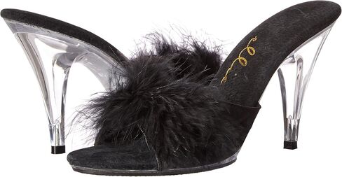 Ellie Shoes 4" Heel Maribou Slippers in Saudi Arabia