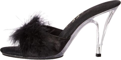 Ellie Shoes 4" Heel Maribou Slippers in Saudi Arabia