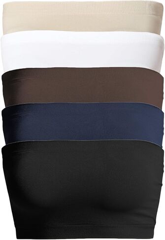 حمالة صدر نسائية من TheMogan بدون خياطة على شكل أنبوبة قابلة للتمدد BLK/BRN/Tup/NVY/WHT in Kuwait