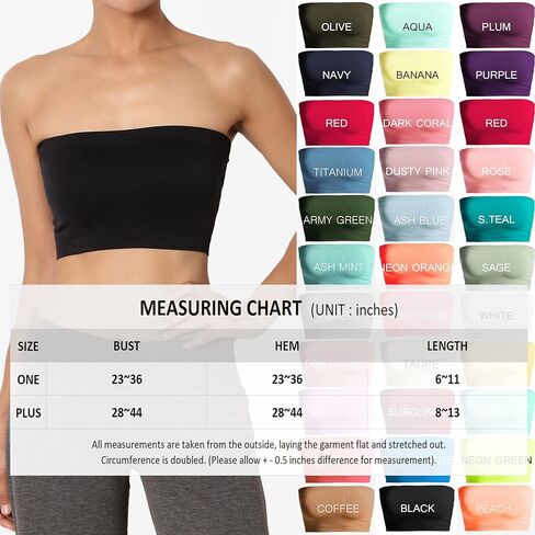 حمالة صدر نسائية من TheMogan بدون خياطة على شكل أنبوبة قابلة للتمدد BLK/BRN/Tup/NVY/WHT in Kuwait