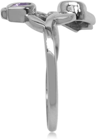 Silvershake Genuine Gemstones 925 Sterling Silver Tulip Flower Wedding Party Right Hand Ring Jewelry for Women in Kuwait