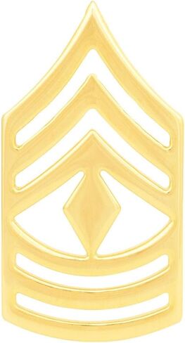 رتبة شيفرون الجيش: المجندين: الرقيب الأول (E-8-1SG). السعر لكل زوج، ذهبي، مقاس واحد, ذهبي, مقاس واحد in Kuwait