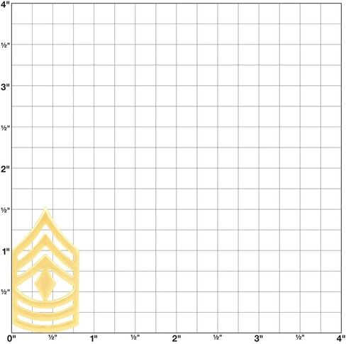 رتبة شيفرون الجيش: المجندين: الرقيب الأول (E-8-1SG). السعر لكل زوج، ذهبي، مقاس واحد, ذهبي, مقاس واحد in Kuwait