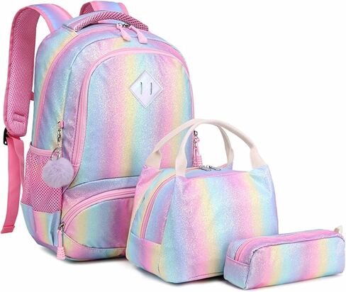 Meisohua School Backpacks Girls Unicorn Backpack with Lunch Bag and Pencil Case Kids 3 in 1 Bookbags School Bag Set in Kuwait