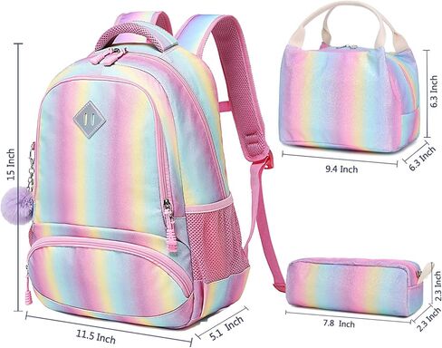 Meisohua School Backpacks Girls Unicorn Backpack with Lunch Bag and Pencil Case Kids 3 in 1 Bookbags School Bag Set in Kuwait