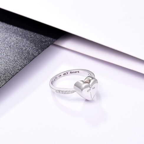 925 فضة الصليب الجرة البنصر للنساء دائما في قلبي تذكار مجوهرات جنائزية تذكارية الجرار خواتم للرماد in Kuwait