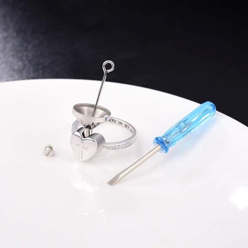 925 فضة الصليب الجرة البنصر للنساء دائما في قلبي تذكار مجوهرات جنائزية تذكارية الجرار خواتم للرماد in Kuwait