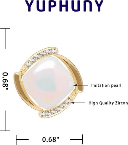 أقراط من اللؤلؤ الاصطناعي أقراط من اللؤلؤ مكعب زركونيا من الذهب عيار 18 قيراط ومؤطرة باللؤلؤ الأبيض هدايا العيد in Kuwait