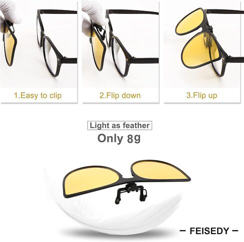 FEISEDY Cat Eye Polarized Clip-On Sunglasses Men Women over Glasses Driving Outdoor B2764 in Saudi Arabia