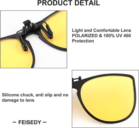 FEISEDY Cat Eye Polarized Clip-On Sunglasses Men Women over Glasses Driving Outdoor B2764 in Saudi Arabia