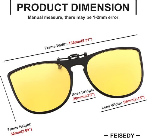 FEISEDY Cat Eye Polarized Clip-On Sunglasses Men Women over Glasses Driving Outdoor B2764 in Saudi Arabia